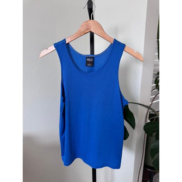 Patagonia Vintage Womens Blue Racer Back Tank Top Blue - Picture 1 of 3